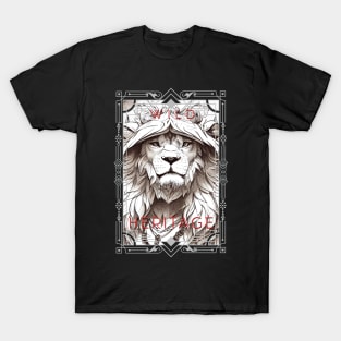 Lion Animal Wild Nature Illustration Line Epic Illustration Line Art T-Shirt